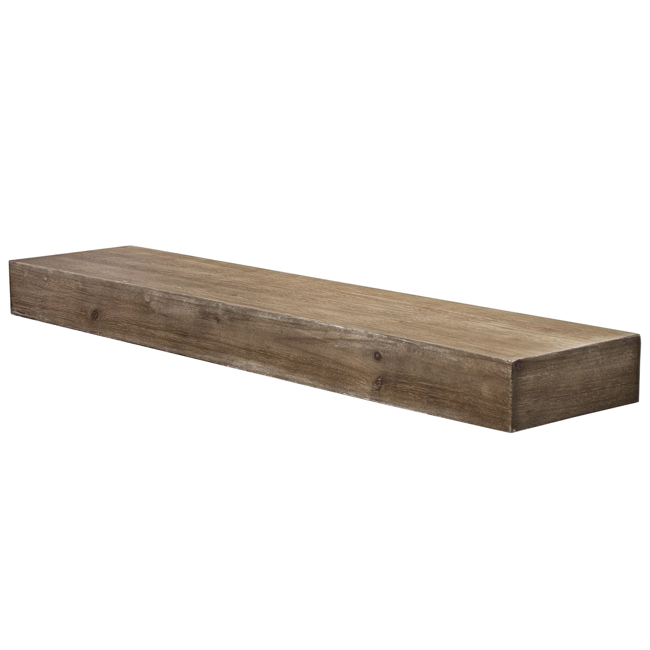 Walnut Brown Large Rustic Wood Floating Wall Shelf
